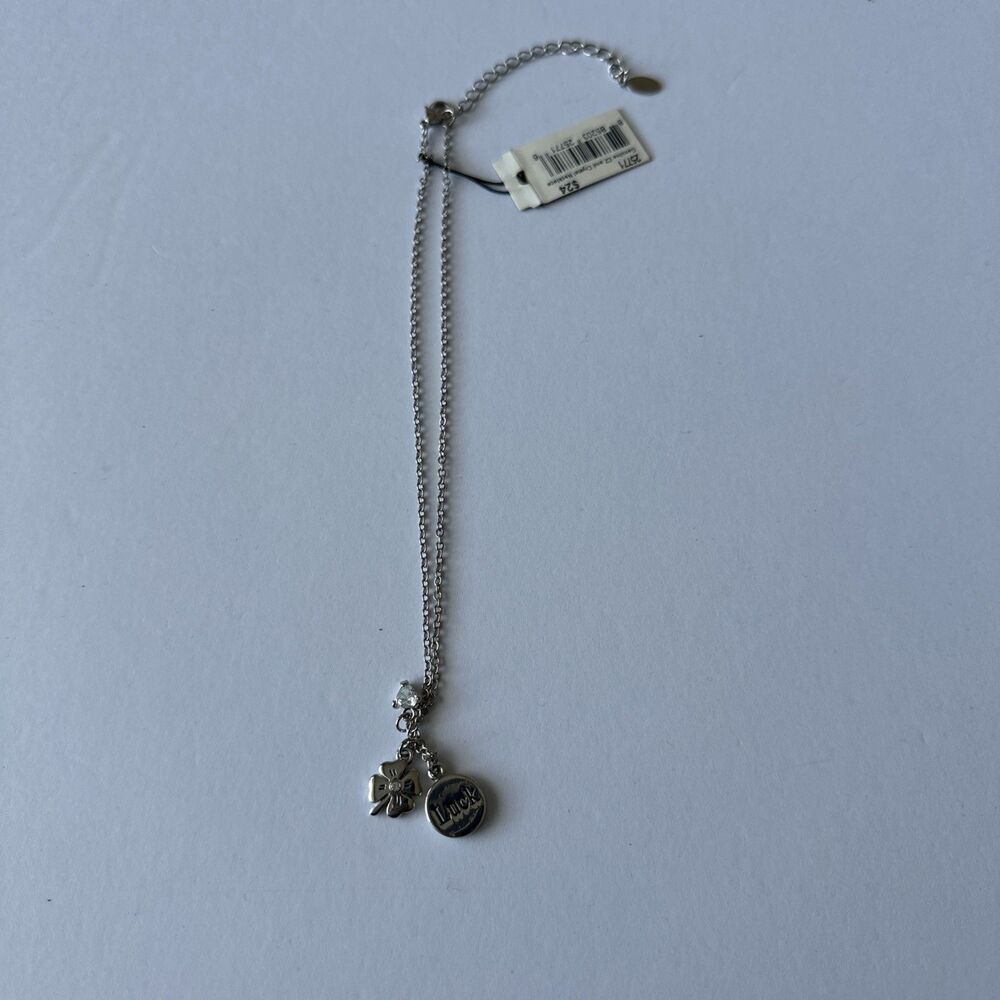 NWT Cookie Lee St. Patrick’s Day Necklace CZ Crystal Luck Shamrock